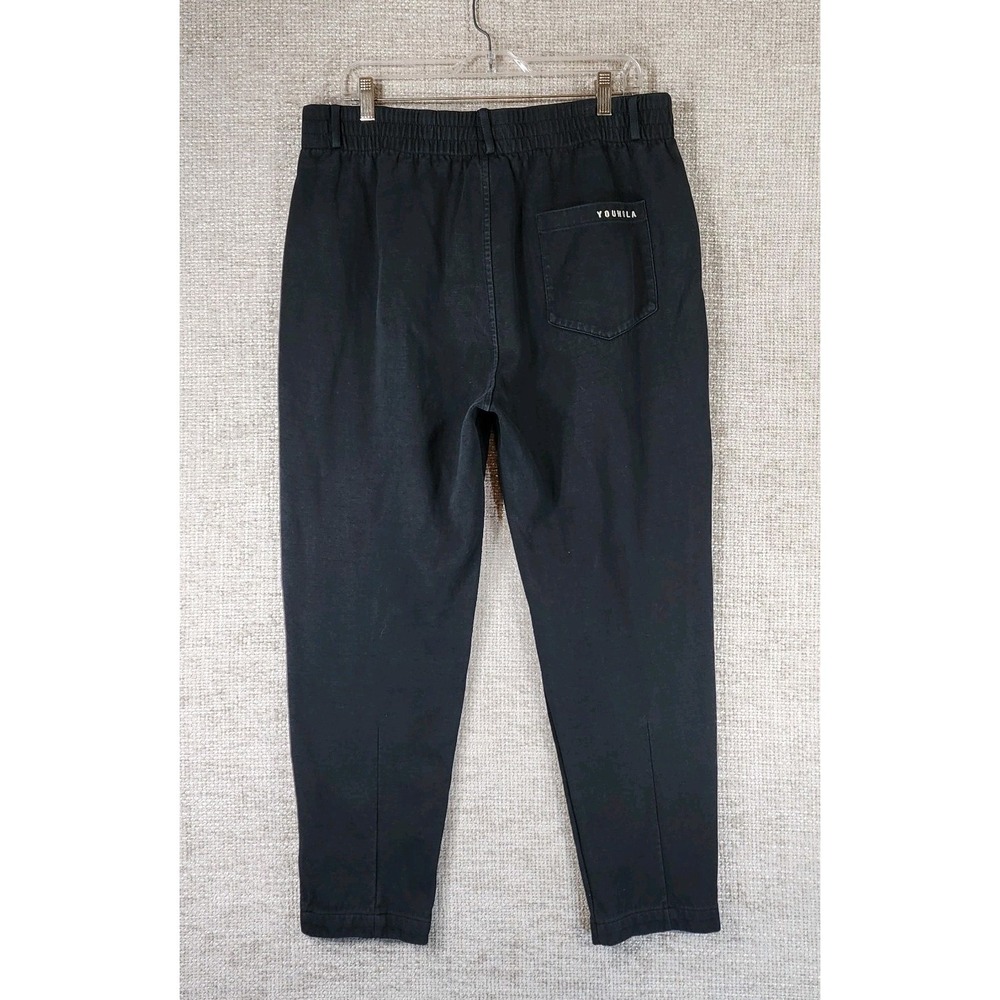Young LA 620 Cafe Trousers Mens 36L Heavy Black Sweat Pants Tapered 33x27 *Flaw - Picture 8 of 13